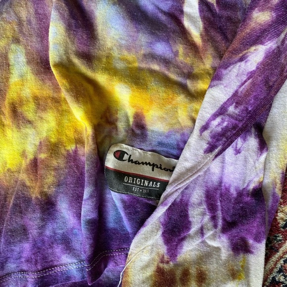 handmade tie dyed champions long sleeve size XL - Picture 2 of 2